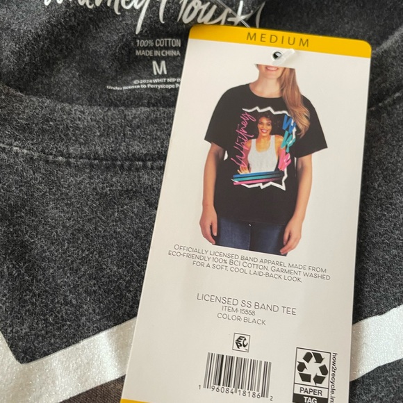NWT! Whitney Houston Ladies Soft Short Sleeve Licensed Band Tee, Sz M - Picture 5 of 5